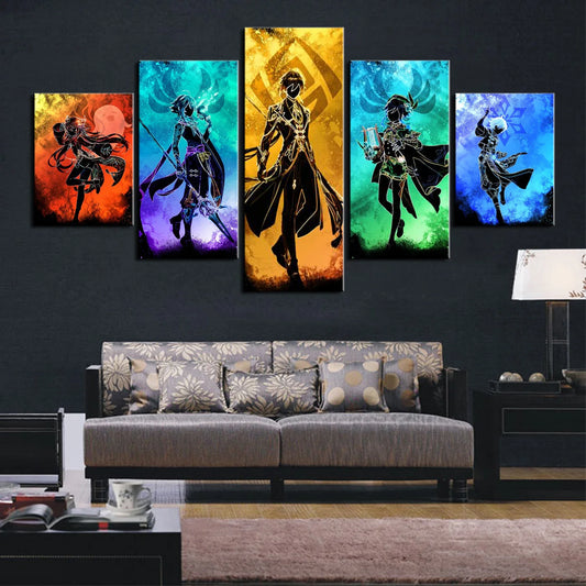 5 Pieces Art Set – High-Quality Print, Genshin Impact - Eden of Clothes