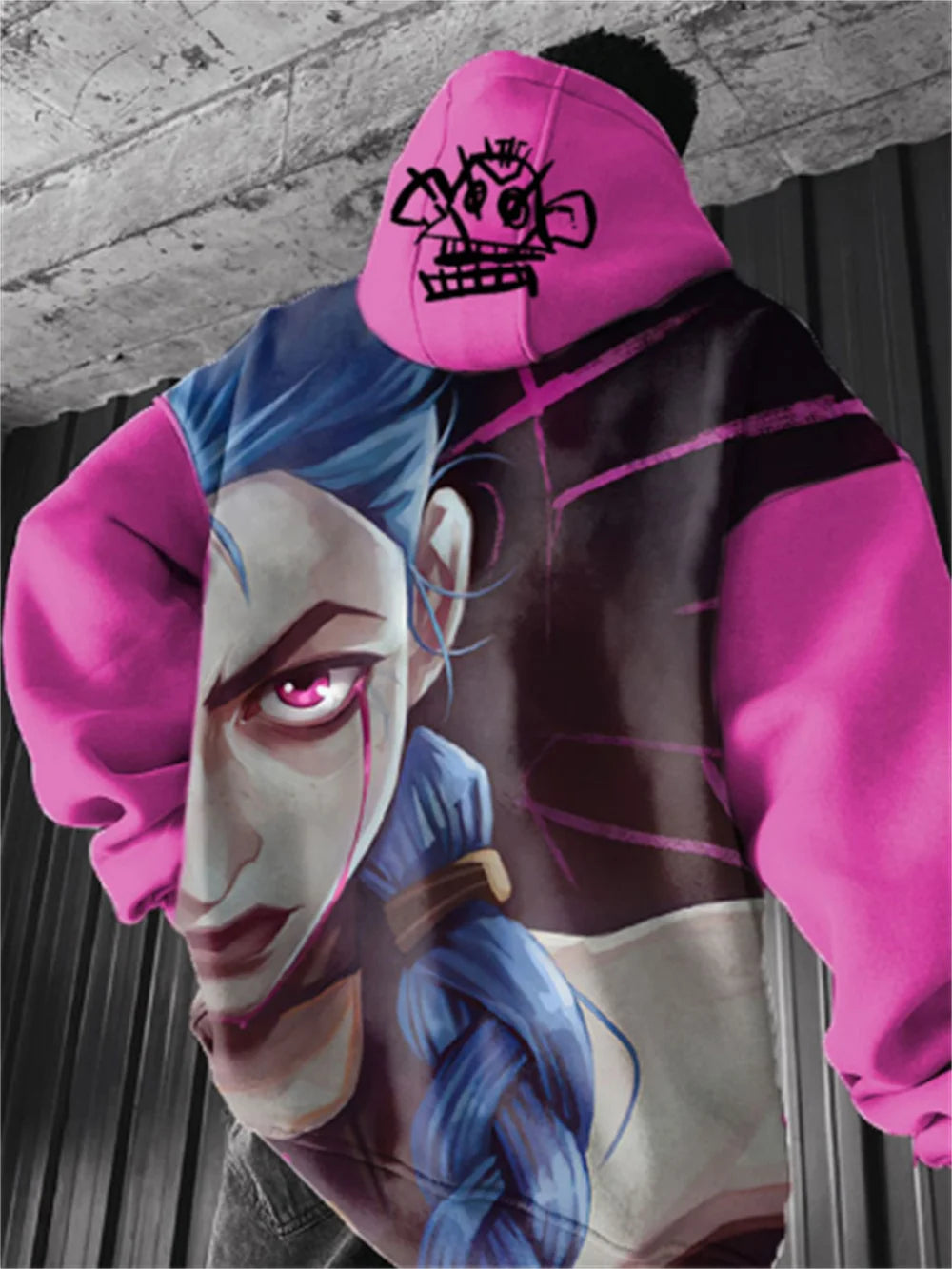 Jinx Full Print Hoodie - Dark Aesthetic, League of Legends, Arcane - Eden of Clothes