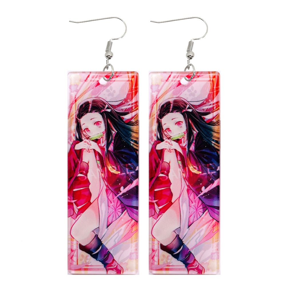 Acrylic Earrings – Tanjiro Inspired, Anime Character Jewelry - Eden of Clothes