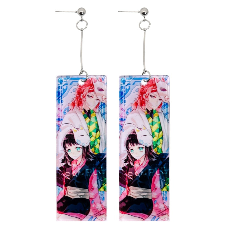 Acrylic Earrings – Tanjiro Inspired, Anime Character Jewelry - Eden of Clothes