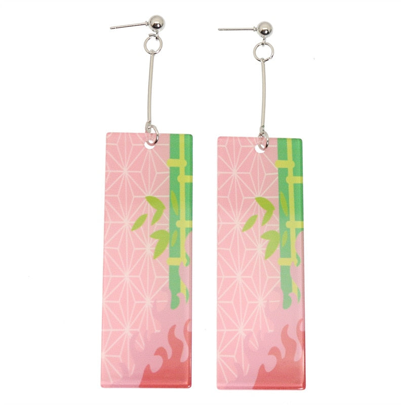 Acrylic Earrings – Tanjiro Inspired, Anime Character Jewelry - Eden of Clothes