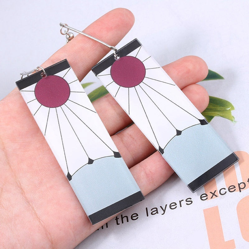 Acrylic Earrings – Tanjiro Inspired, Anime Character Jewelry - Eden of Clothes