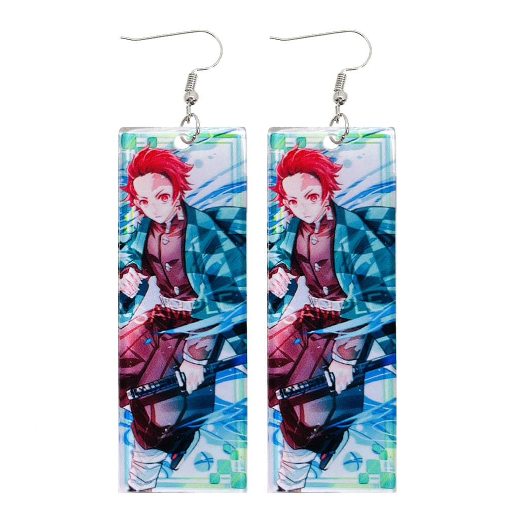Acrylic Earrings – Tanjiro Inspired, Anime Character Jewelry - Eden of Clothes