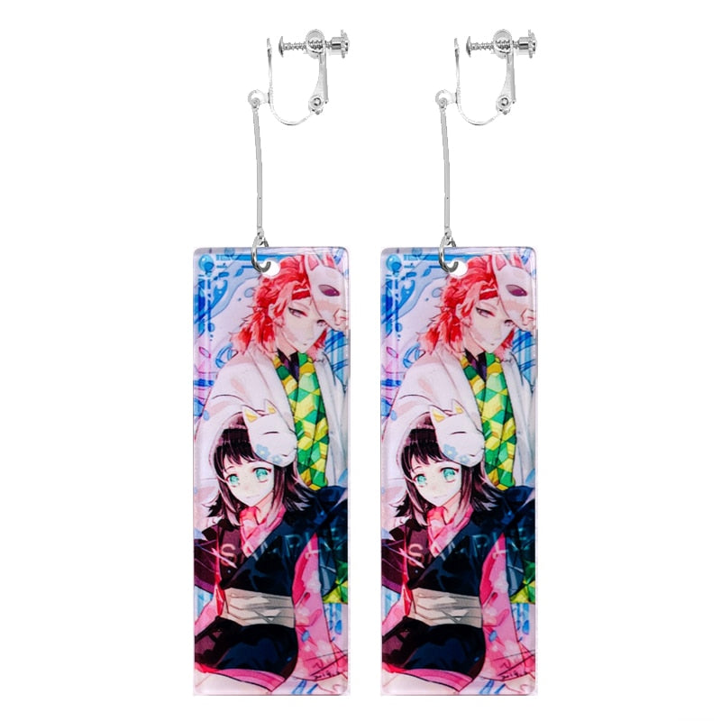 Acrylic Earrings – Tanjiro Inspired, Anime Character Jewelry - Eden of Clothes