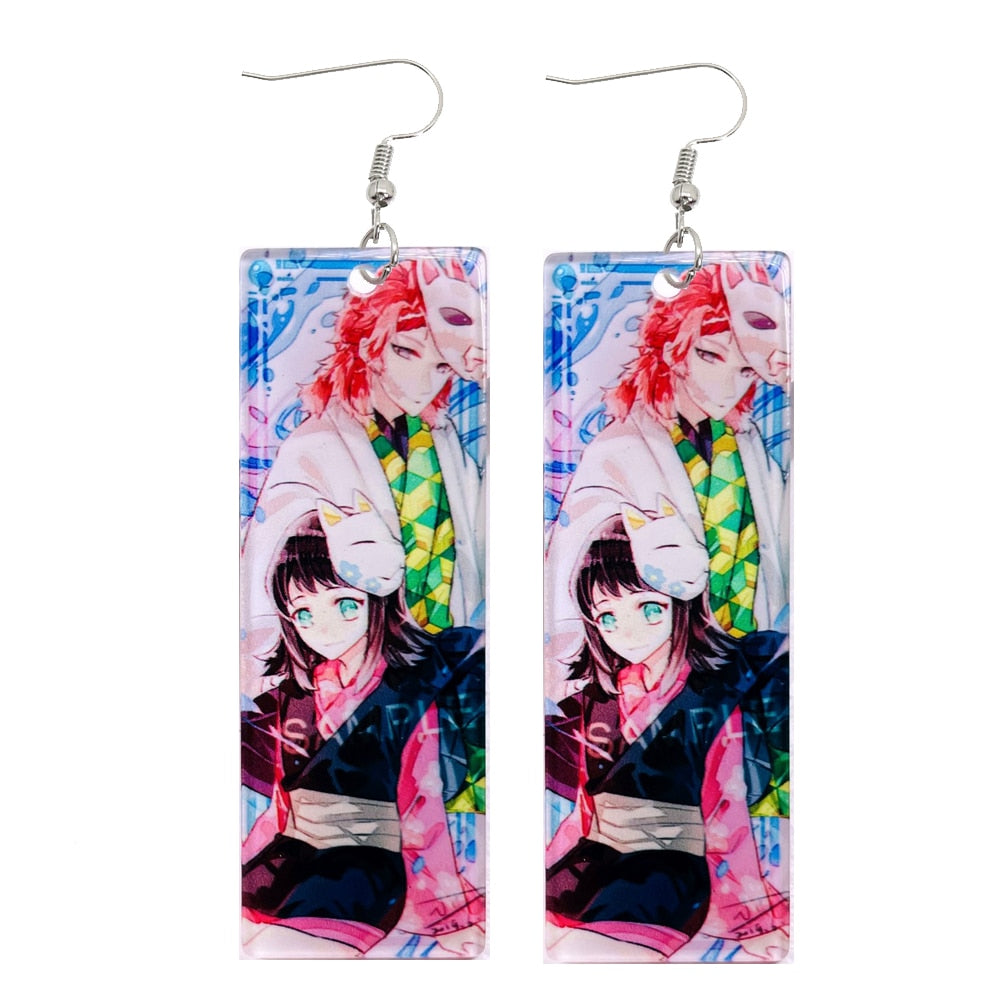 Acrylic Earrings – Tanjiro Inspired, Anime Character Jewelry - Eden of Clothes