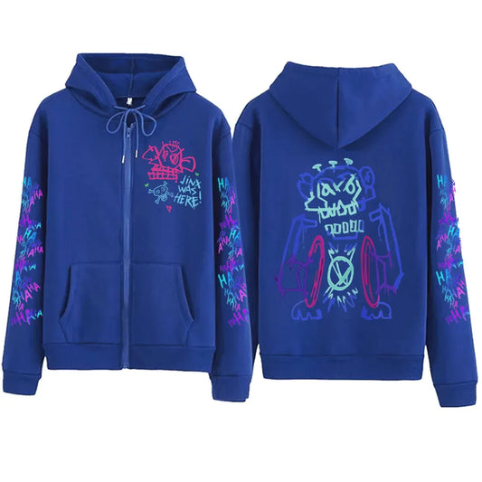 Anime Arcane-Jinx Zipper Hoodie - Eden of Clothes