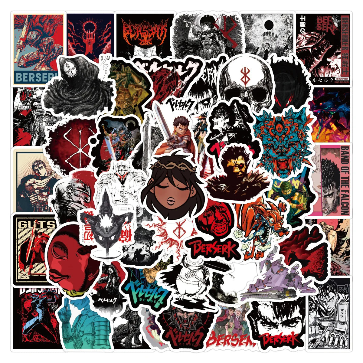 Berserk Stickers – Collection of Iconic Anime Designs, Multiple Pieces - Eden of Clothes