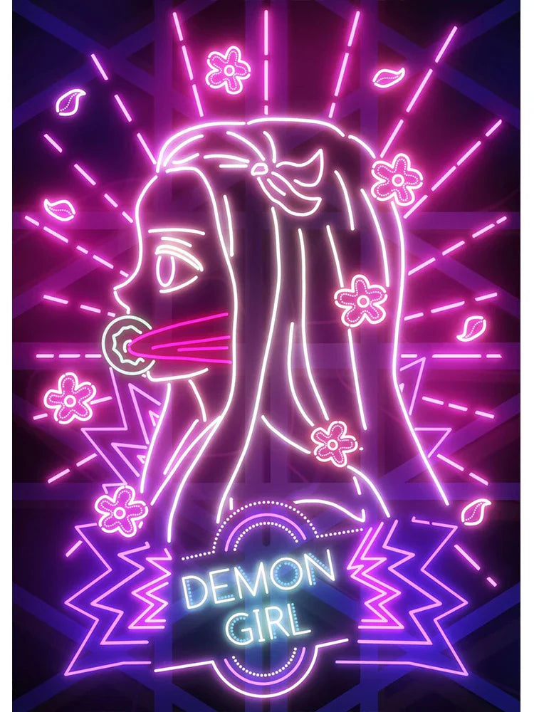 Neon Poster – Unique, Cartoon Anime Style - Eden of Clothes