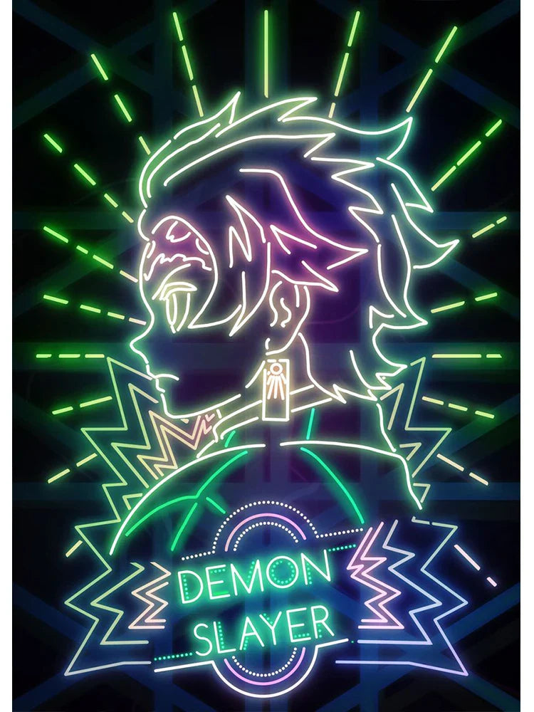 Neon Poster – Unique, Cartoon Anime Style - Eden of Clothes
