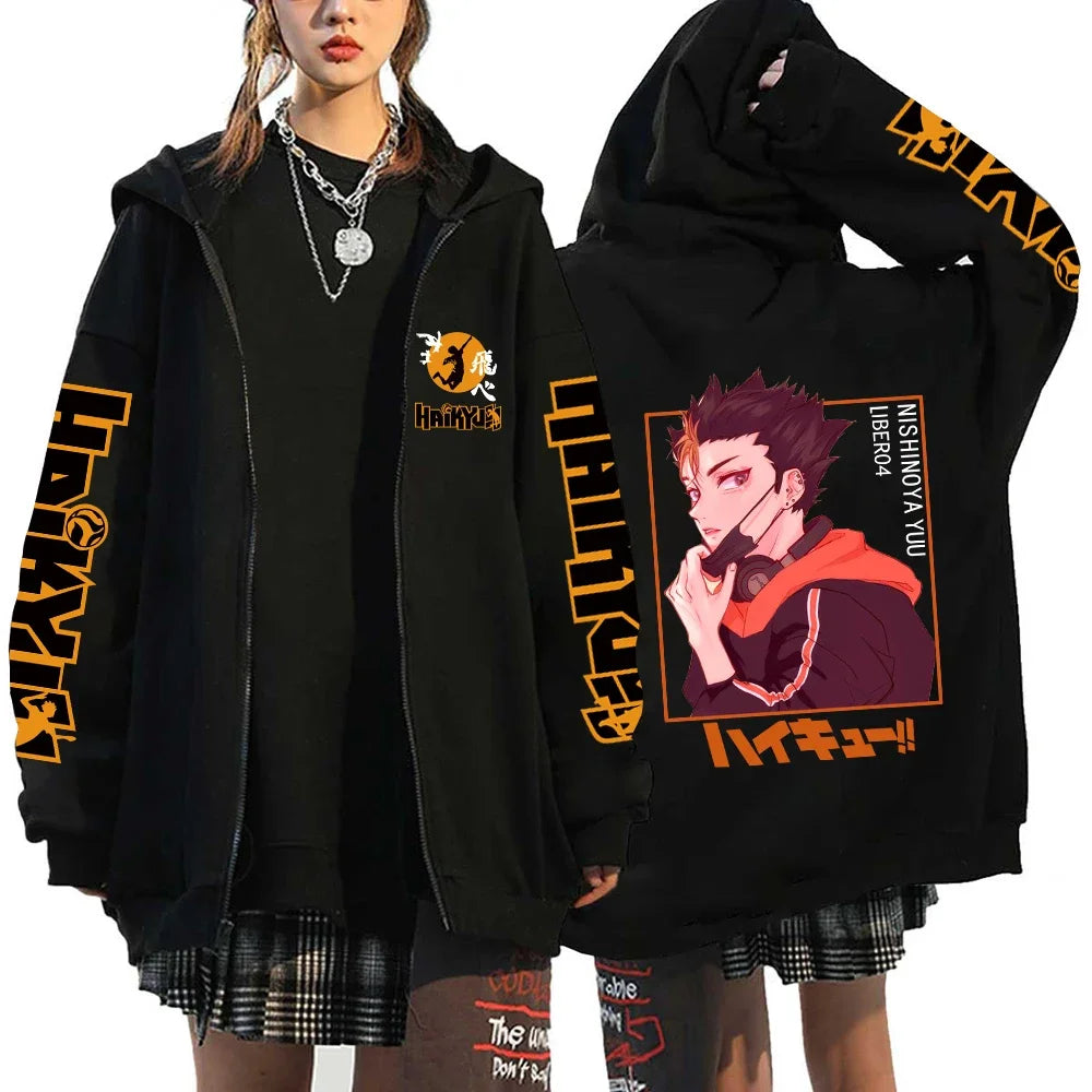 Haikyuu Zip Up Hoodie – Sports Theme, Anime - Eden of Clothes
