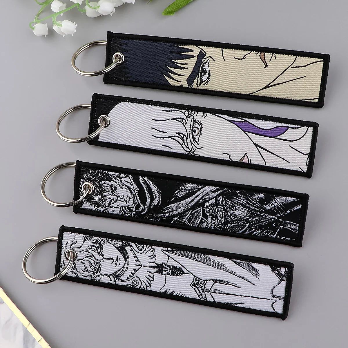 Anime Embroidered Keychain – Durable Fabric, Stylish Key Accessory - Eden of Clothes