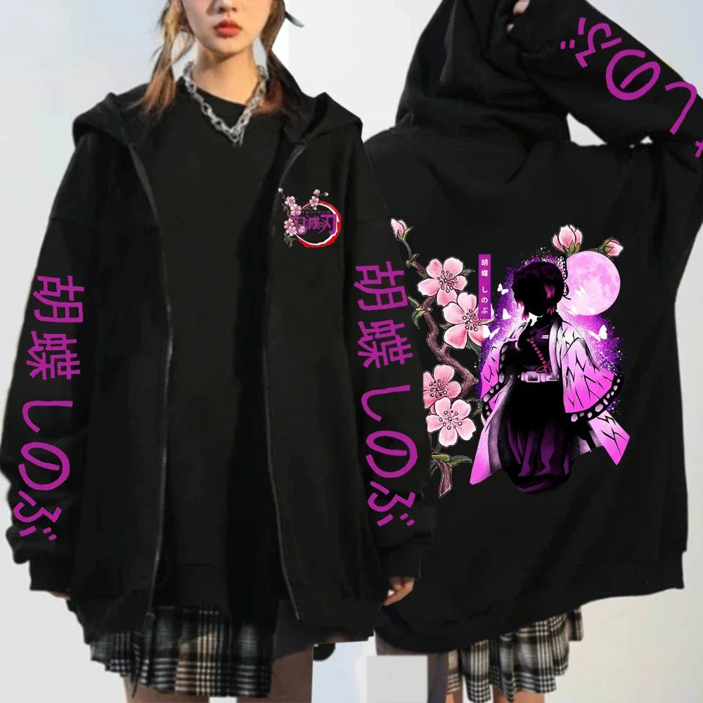 Kochou Shinobu Zipper Jacket – Stylish Design, Demon Slayer Character - Eden of Clothes