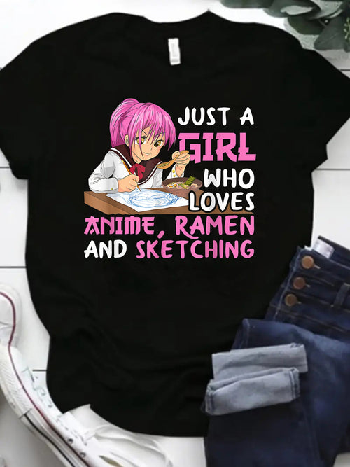 Letter Print T-Shirt – Stylish Graphics, Anime Inspired Eden of Clothes
