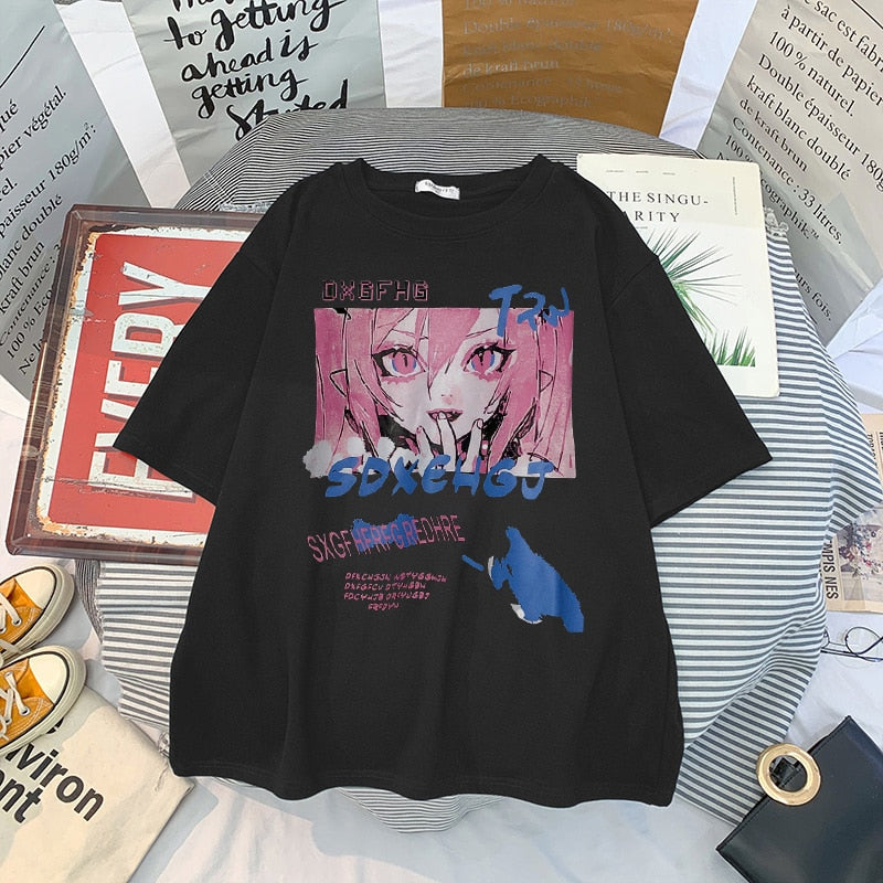 Steampunk Anime Short Sleeve – Loose Fit, Vintage Design - Eden of Clothes
