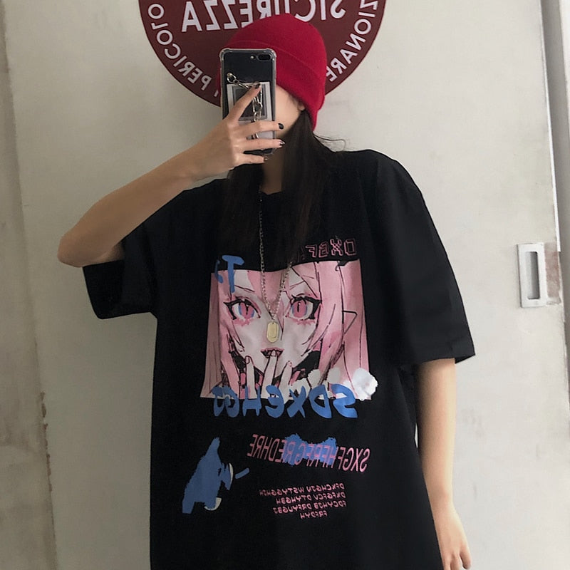 Steampunk Anime Short Sleeve – Loose Fit, Vintage Design Eden of Clothes