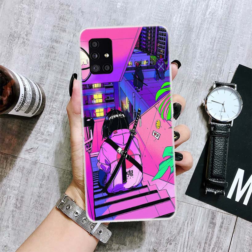 Vaporwave Glitch Phone Case – Anime-Inspired Design for Samsung Galaxy - Eden of Clothes