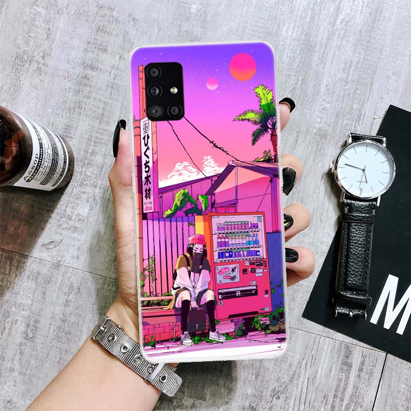 Vaporwave Glitch Phone Case – Anime-Inspired Design for Samsung Galaxy - Eden of Clothes
