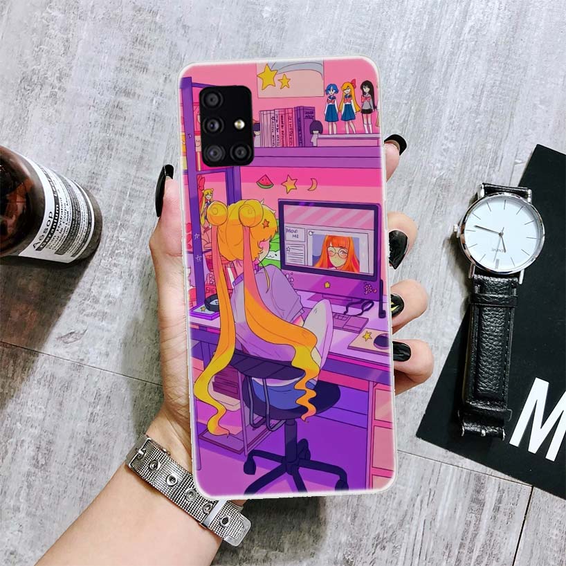 Vaporwave Glitch Phone Case – Anime-Inspired Design for Samsung Galaxy - Eden of Clothes