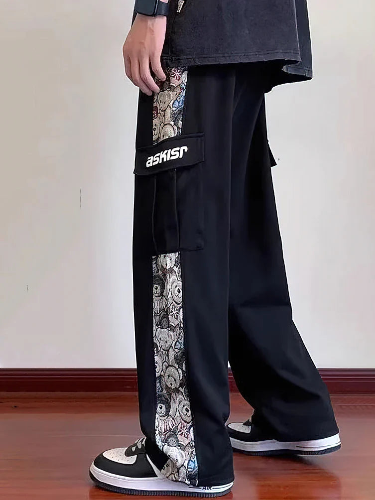 Pants – Wide Cargo, Anime Print - Eden of Clothes