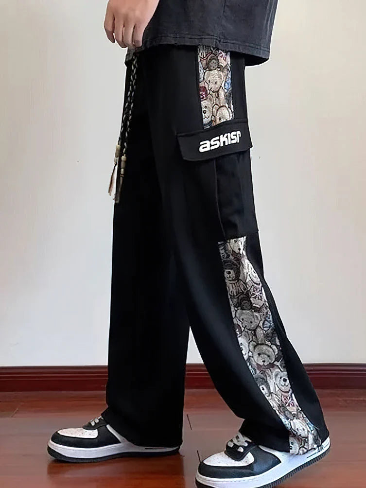 Pants – Wide Cargo, Anime Print - Eden of Clothes
