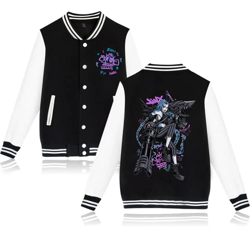 Jinx Baseball Hoodie – Chaotic Spirit, Arcane - Eden of Clothes