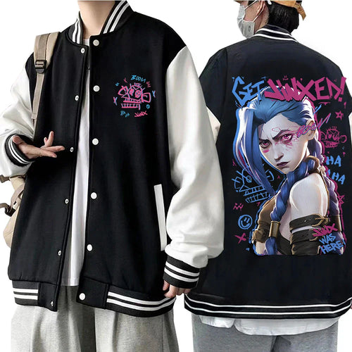 Jinx Hoodie – Baseball Style, Unisex, Arcane Eden of Clothes