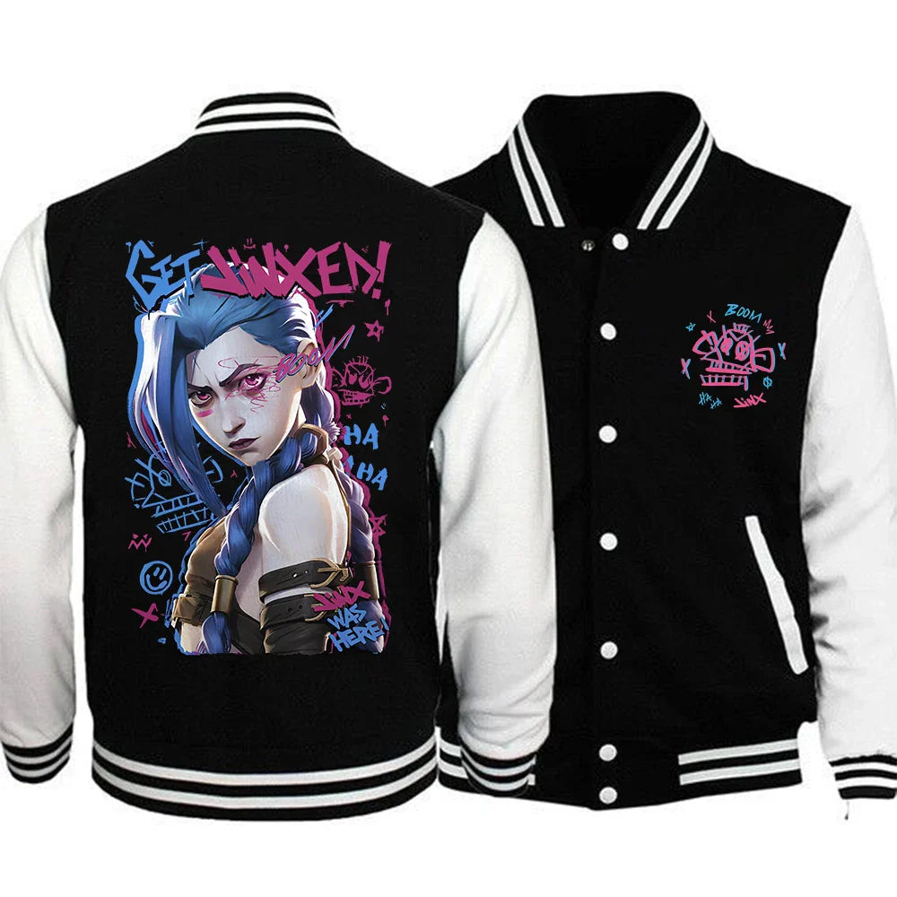 Jinx Hoodie – Baseball Style, Unisex, Arcane Eden of Clothes