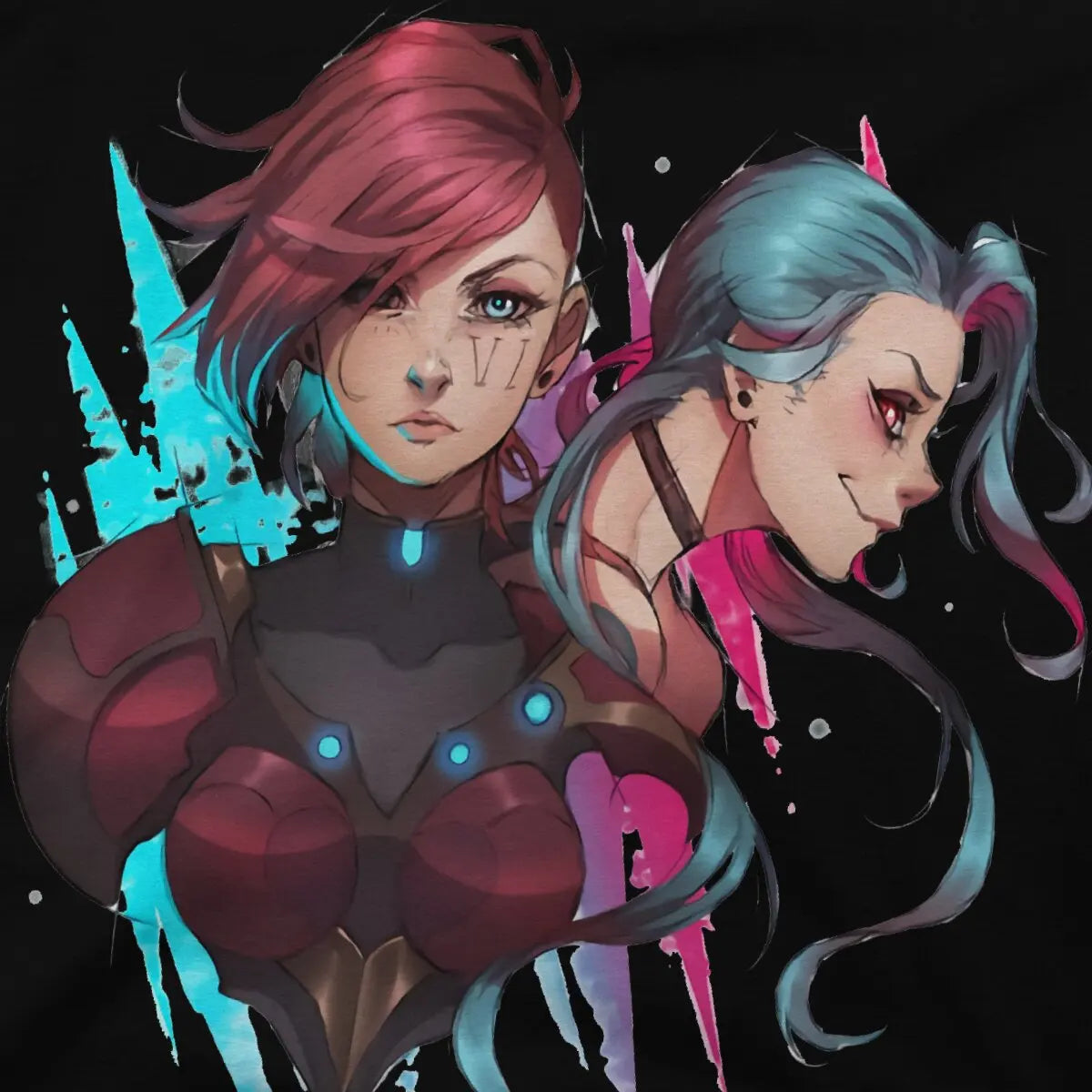 VI & Jinx T-Shirt – Dynamic Design, Arcane - Eden of Clothes
