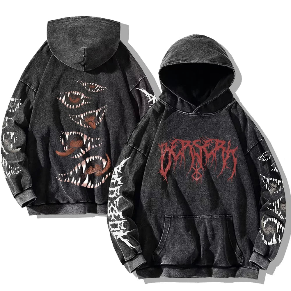 Berserker Hoodie – Oversized, Washed Style - Eden of Clothes