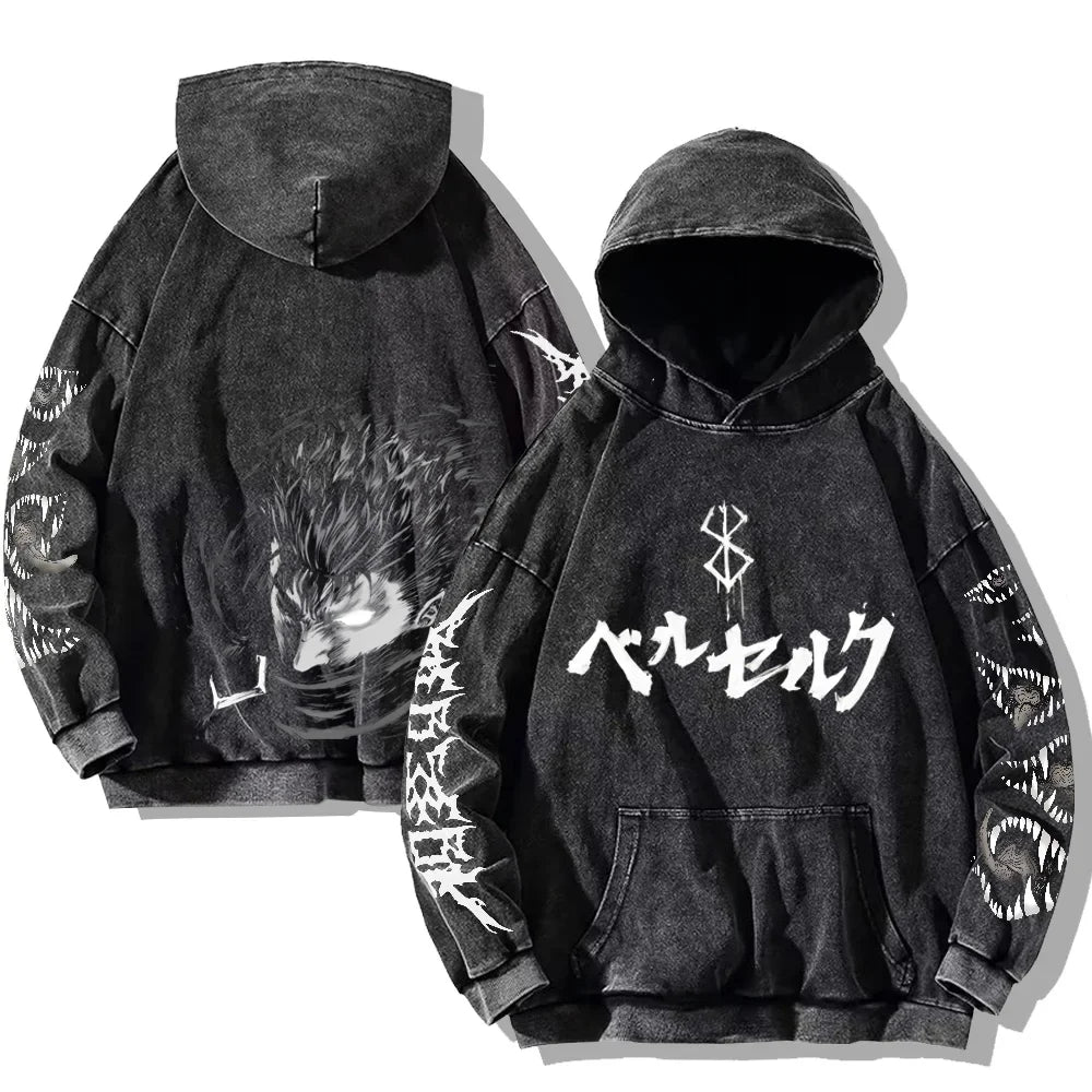 Berserker Hoodie – Oversized, Washed Style - Eden of Clothes