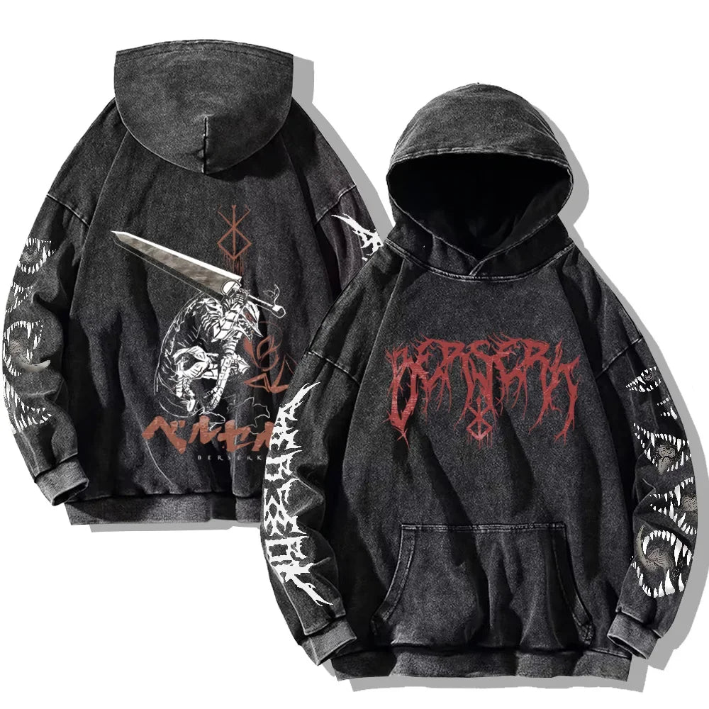 Berserker Hoodie – Oversized, Washed Style - Eden of Clothes