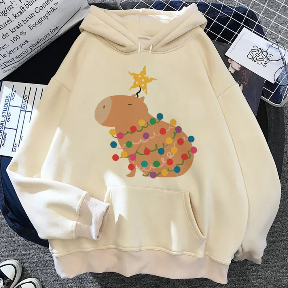 Cartoon Capybara Comfy Hoodie – Cute, Casual - Eden of Clothes