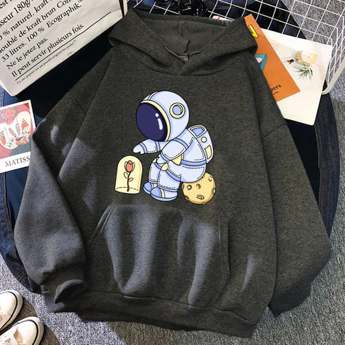 Funny Astronauts Protecting Flowers Hoodie Eden of Clothes
