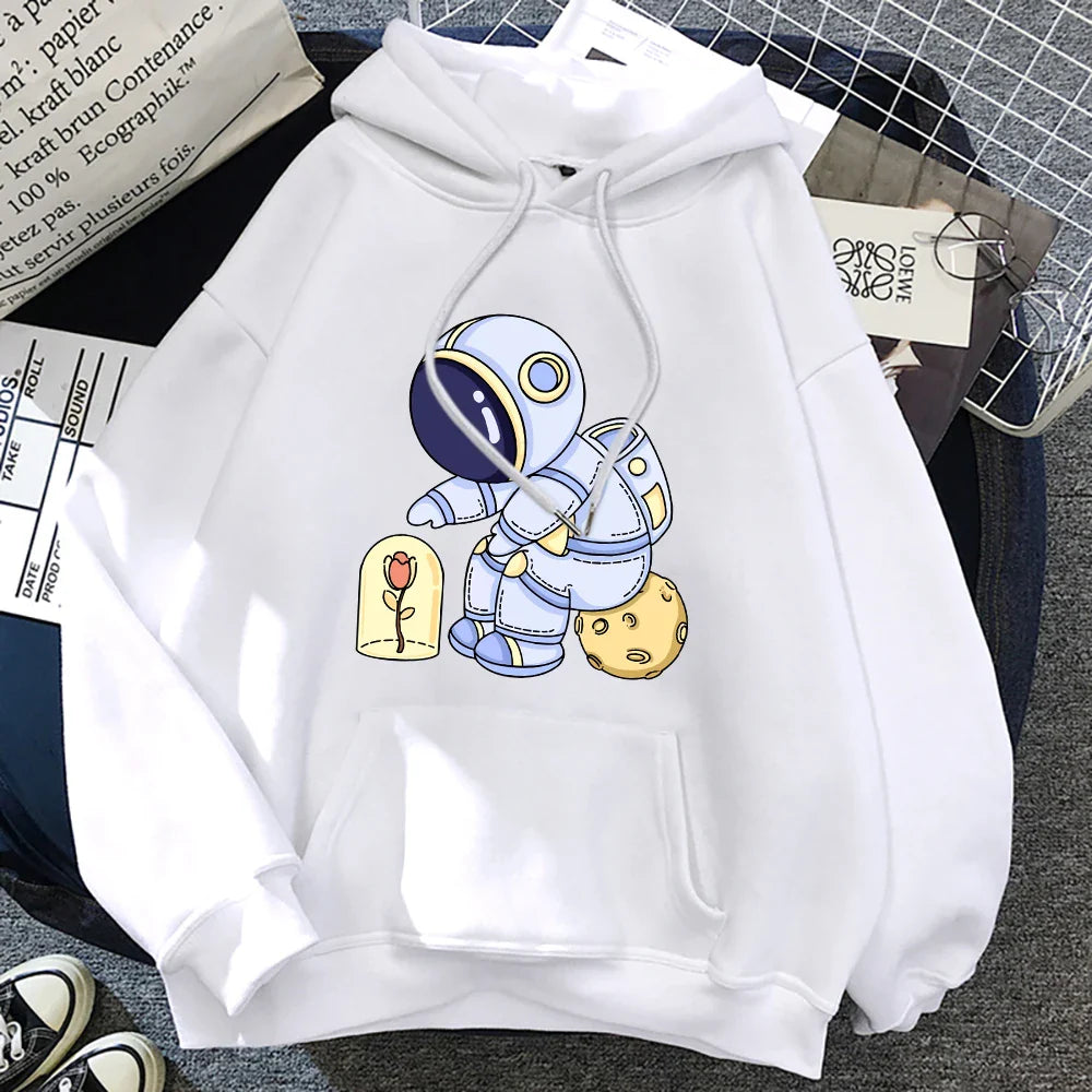 Astronauts Hoodie – Funny Design, Protecting Flowers Print - Eden of Clothes