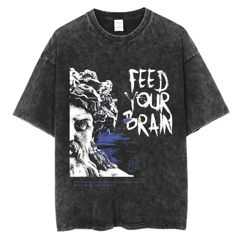 Streetwear T-Shirt - Graphic Print, Harajuku - Eden of Clothes