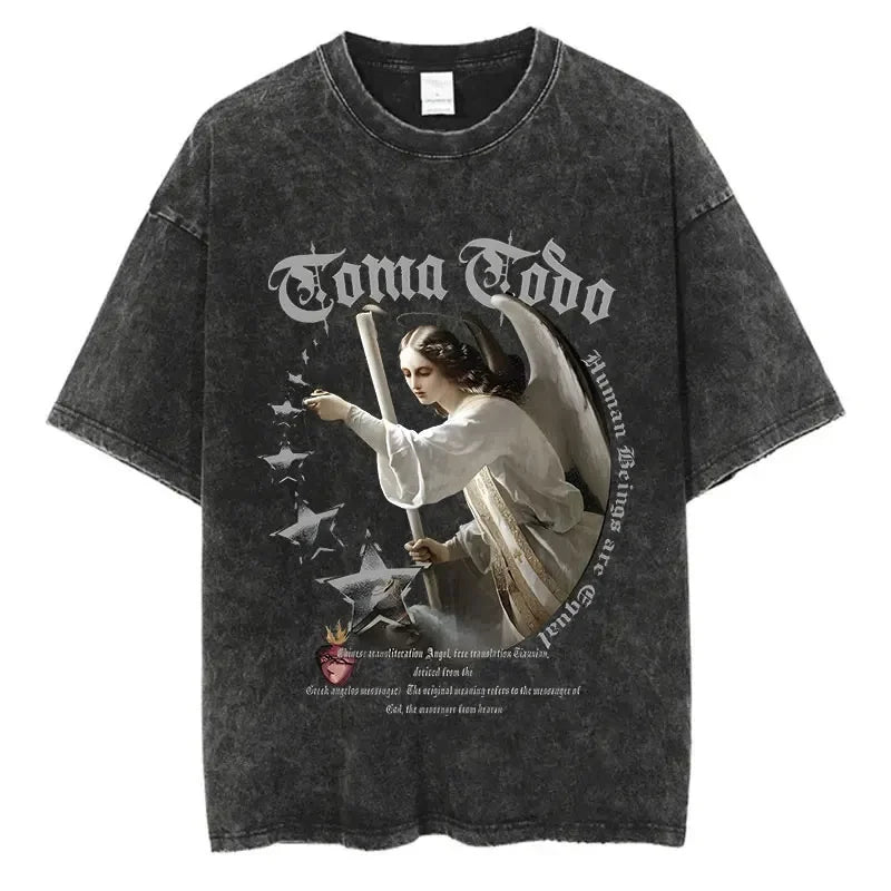 Streetwear T-Shirt - Graphic Print, Harajuku - Eden of Clothes