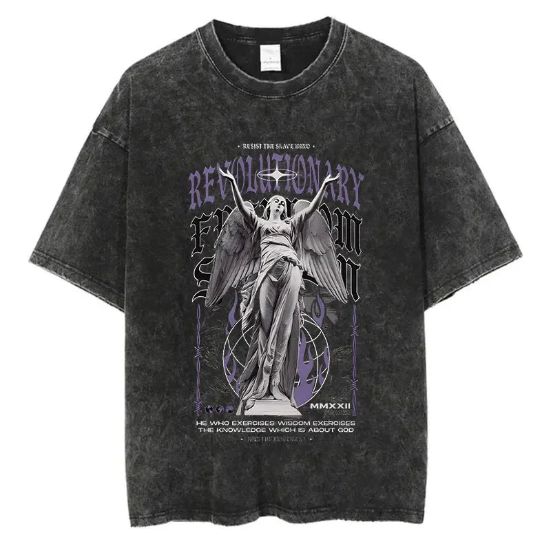 Streetwear T-Shirt - Graphic Print, Harajuku - Eden of Clothes