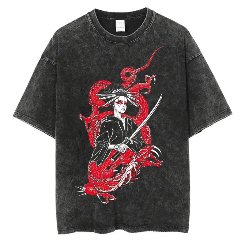 Streetwear T-Shirt - Graphic Print, Harajuku - Eden of Clothes