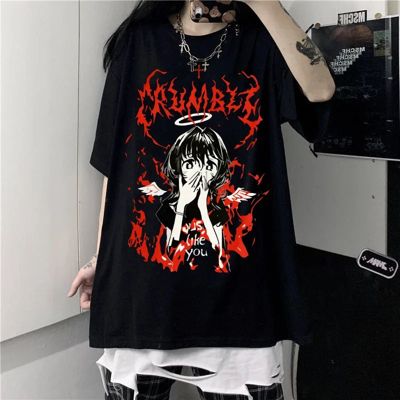 Harajuku Gothic Short Sleeve - Eden of Clothes