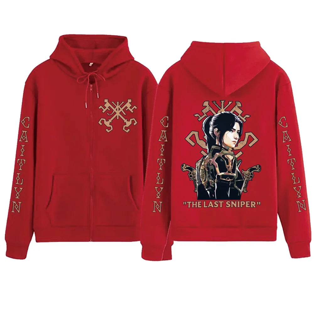 Caitlyn Zipper Hoodie – Sharpshooter Style, Arcane - Eden of Clothes