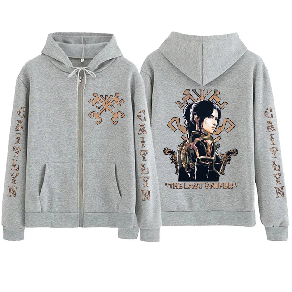 Caitlyn Zipper Hoodie – Sharpshooter Style, Arcane - Eden of Clothes
