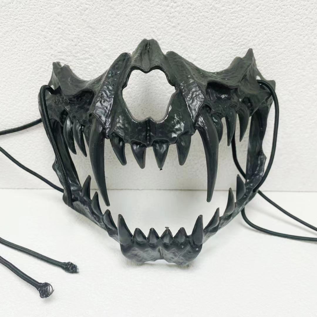 Japanese Dragon Half Face Mask – Traditional Art Design, Anime-Inspired Accessory Eden of Clothes