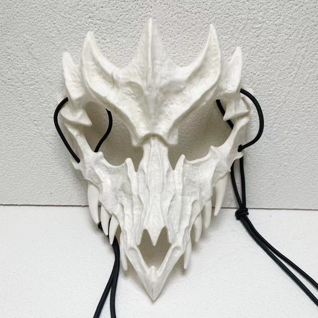 Japanese Dragon Half Face Mask – Traditional Art Design, Anime-Inspired Accessory Eden of Clothes