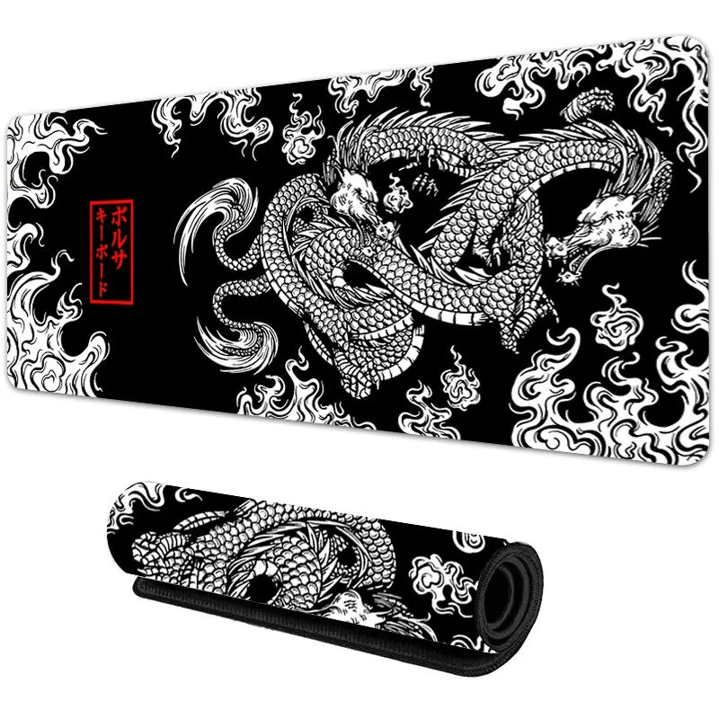 Japanese Dragon Large Gaming Mousepad – Extended Desk Mat, Smooth Surface - Eden of Clothes
