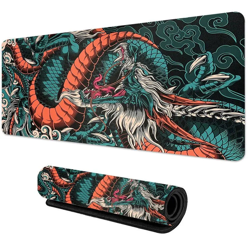 Japanese Dragon Large Gaming Mousepad – Extended Desk Mat, Smooth Surface - Eden of Clothes