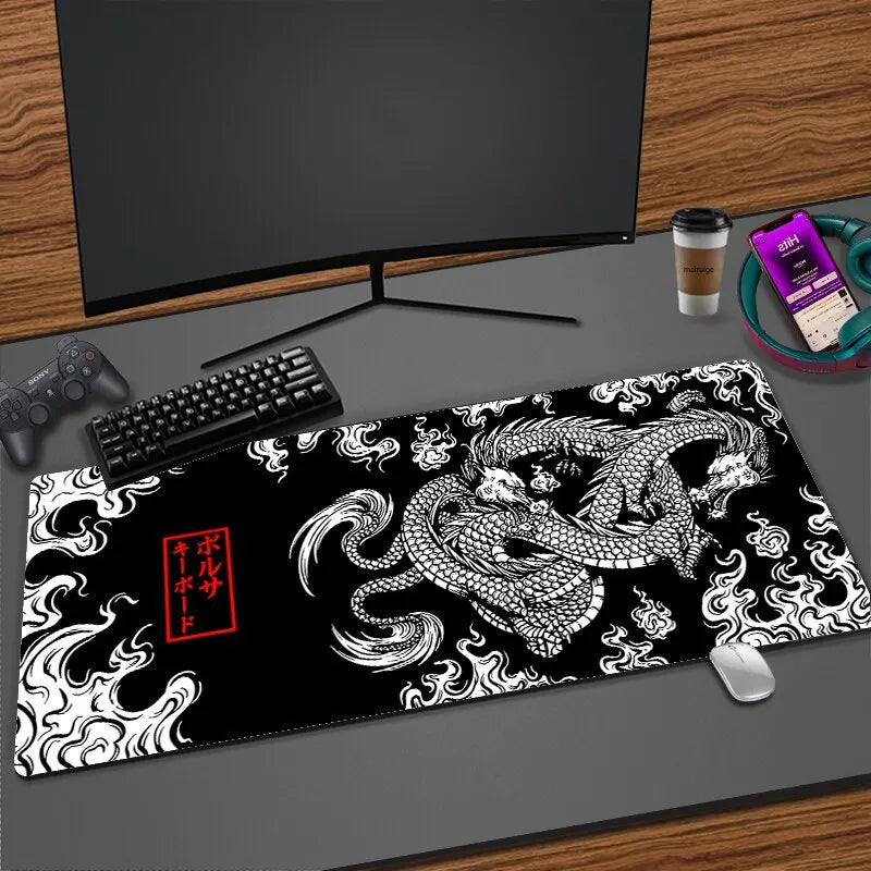 Japanese Dragon Large Gaming Mousepad – Extended Desk Mat, Smooth Surface - Eden of Clothes