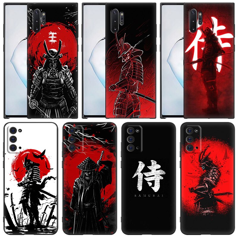 Japanese Samurai Art Phone Case – Black Design for Samsung Galaxy - Eden of Clothes