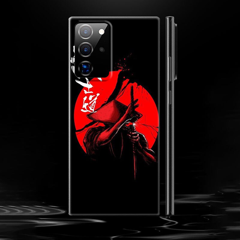 Japanese Samurai Art Phone Case – Black Design for Samsung Galaxy - Eden of Clothes