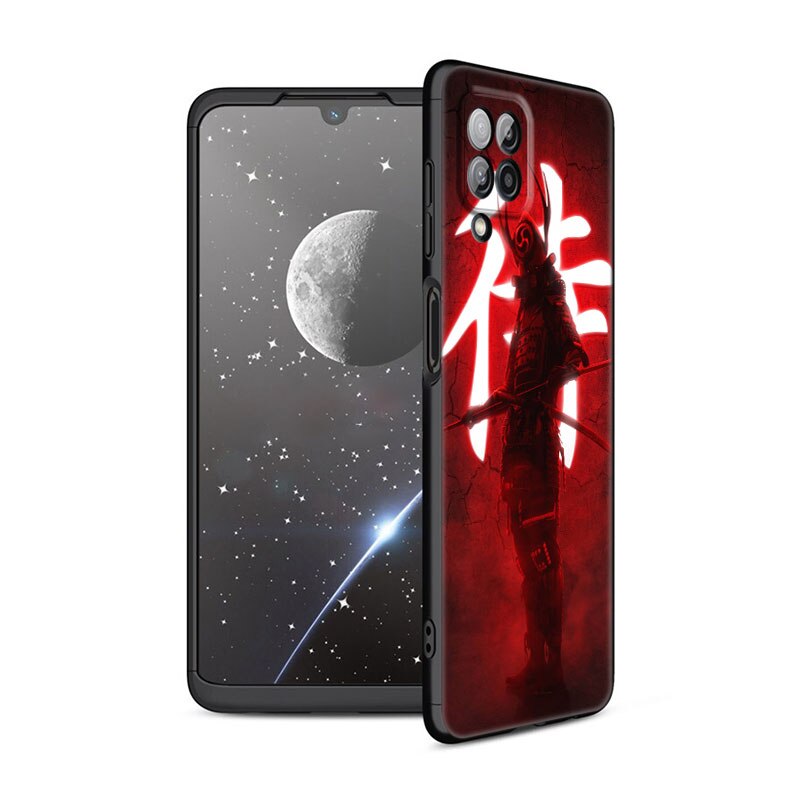 Japanese Samurai Art Phone Case – Black Design for Samsung Galaxy - Eden of Clothes