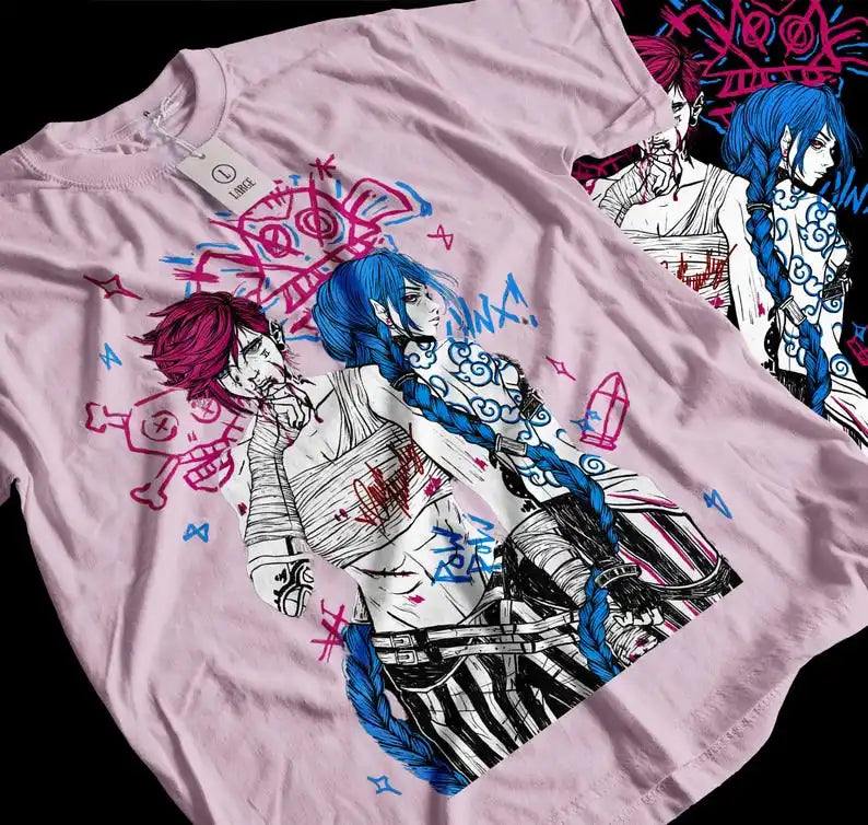 Jinx & Vi T-Shirt – Sisterly Conflict, Arcane - Eden of Clothes